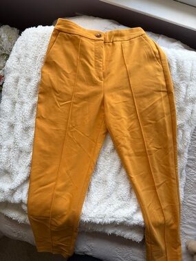 Mid-waist Mustard Yellow Tapered Pants